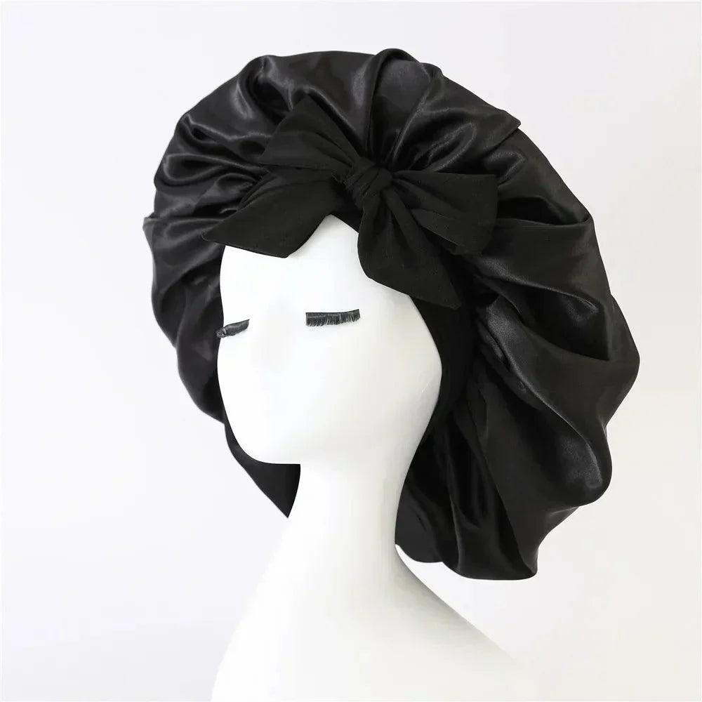 JAMBRA's Silk Over-Night Cap with Ties - JAMBRA