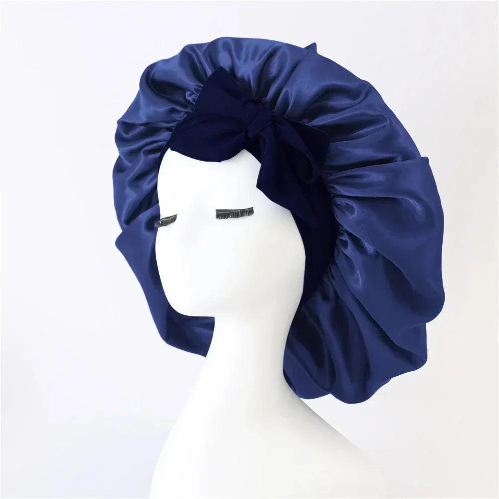 JAMBRA's Silk Over-Night Cap with Ties - JAMBRA