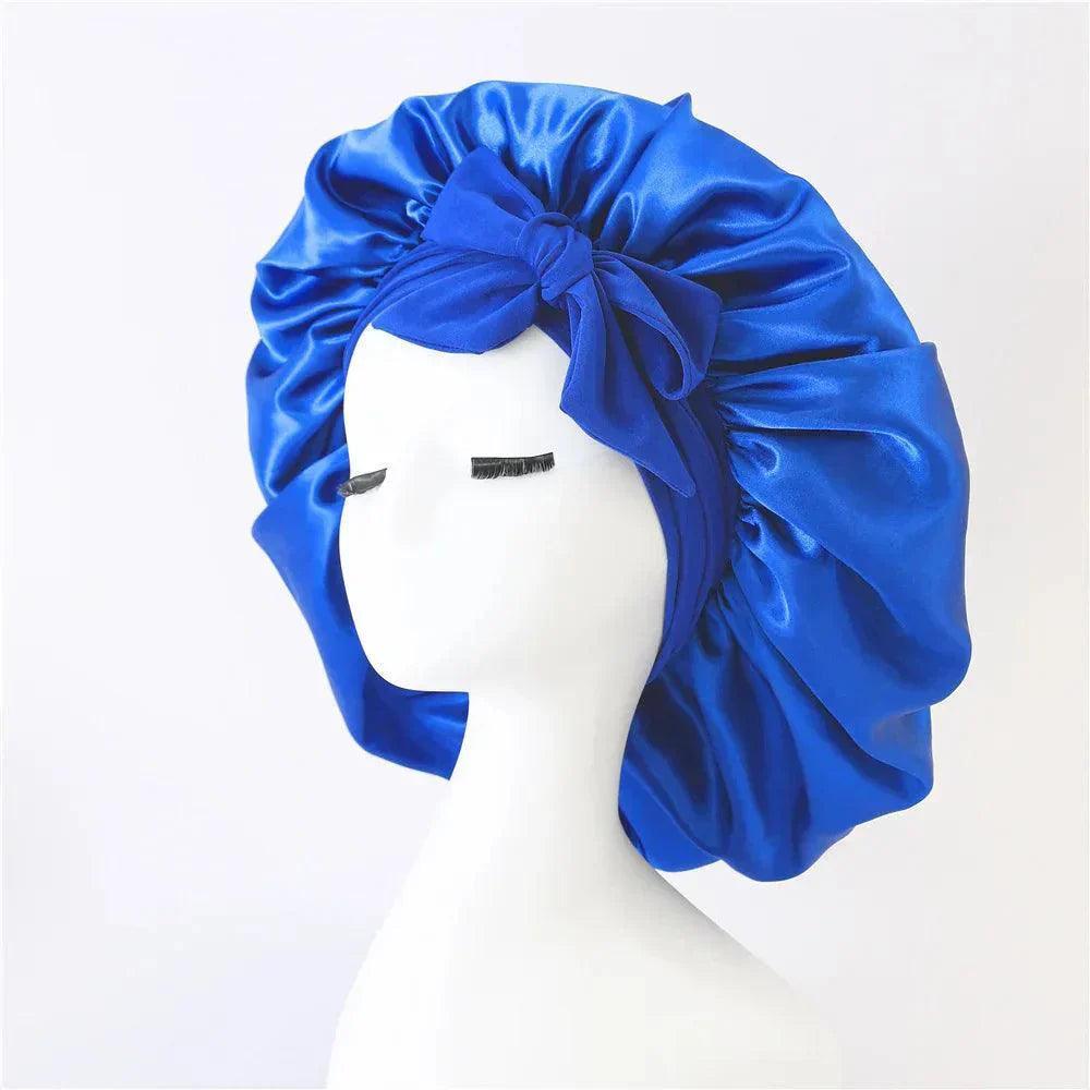 JAMBRA's Silk Over-Night Cap with Ties - JAMBRA