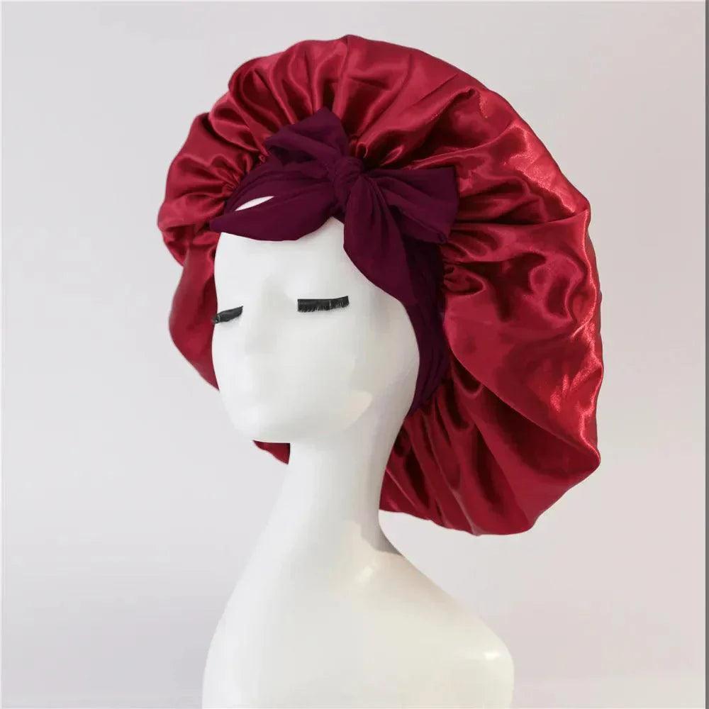 JAMBRA's Silk Over-Night Cap with Ties - JAMBRA