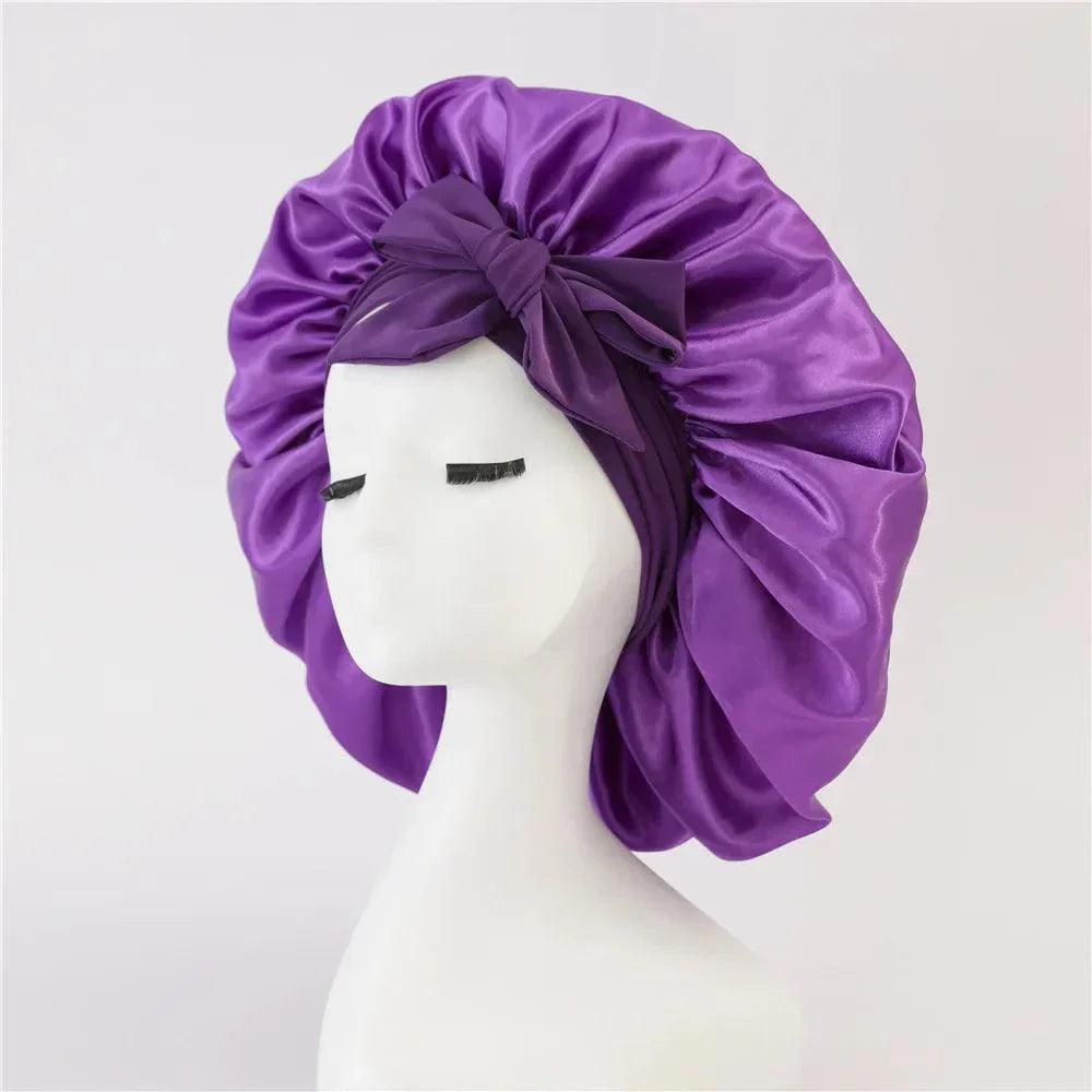 JAMBRA's Silk Over-Night Cap with Ties - JAMBRA