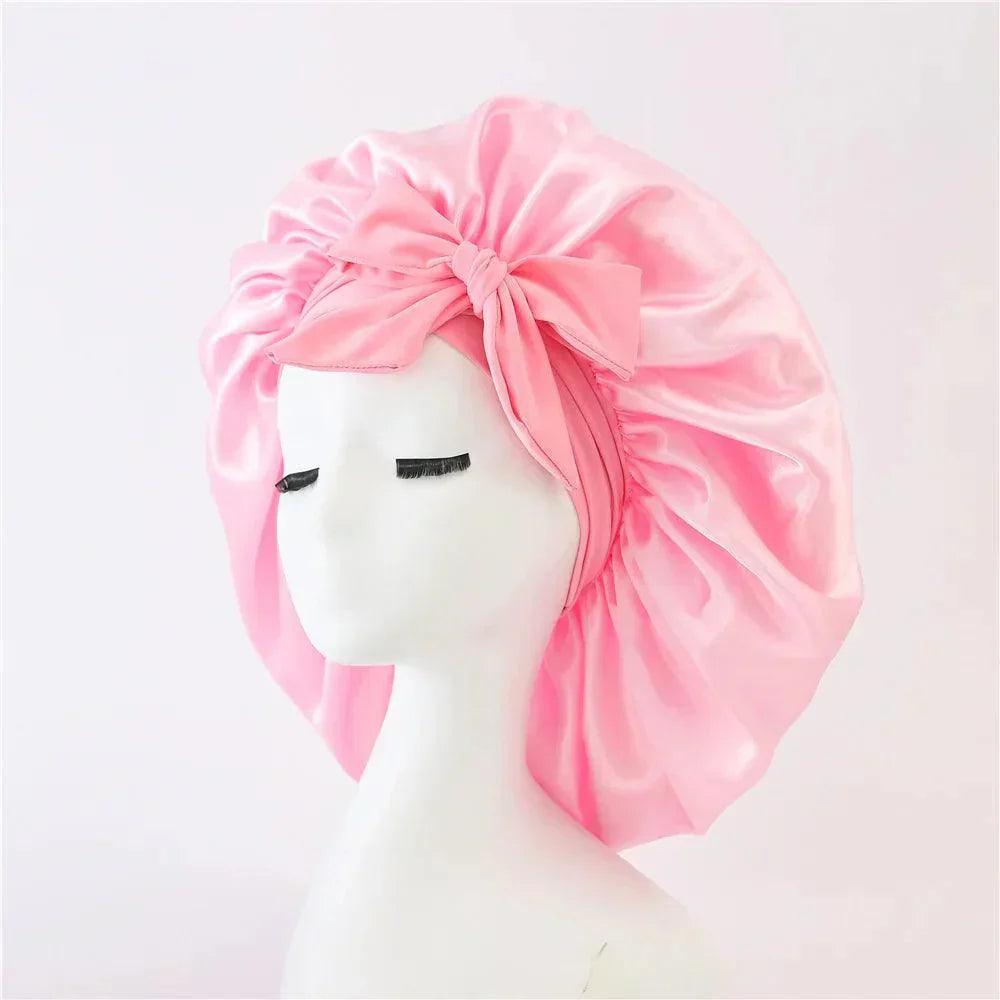 JAMBRA's Silk Over-Night Cap with Ties - JAMBRA
