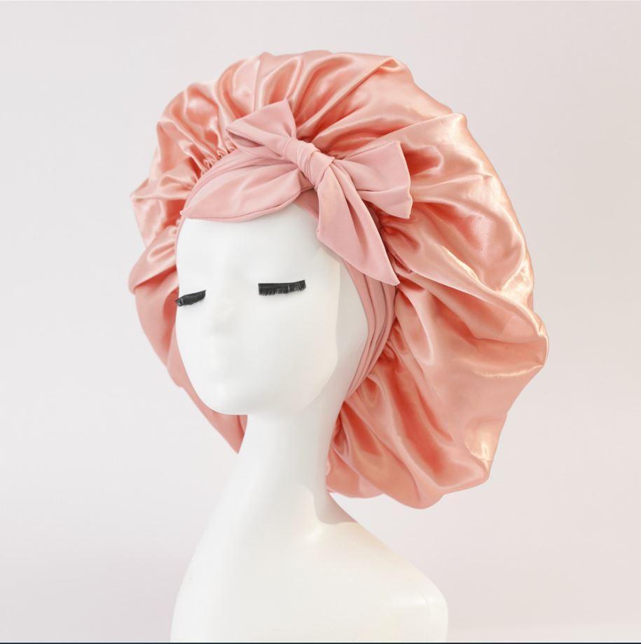 JAMBRA's Silk Over-Night Cap with Ties - JAMBRA