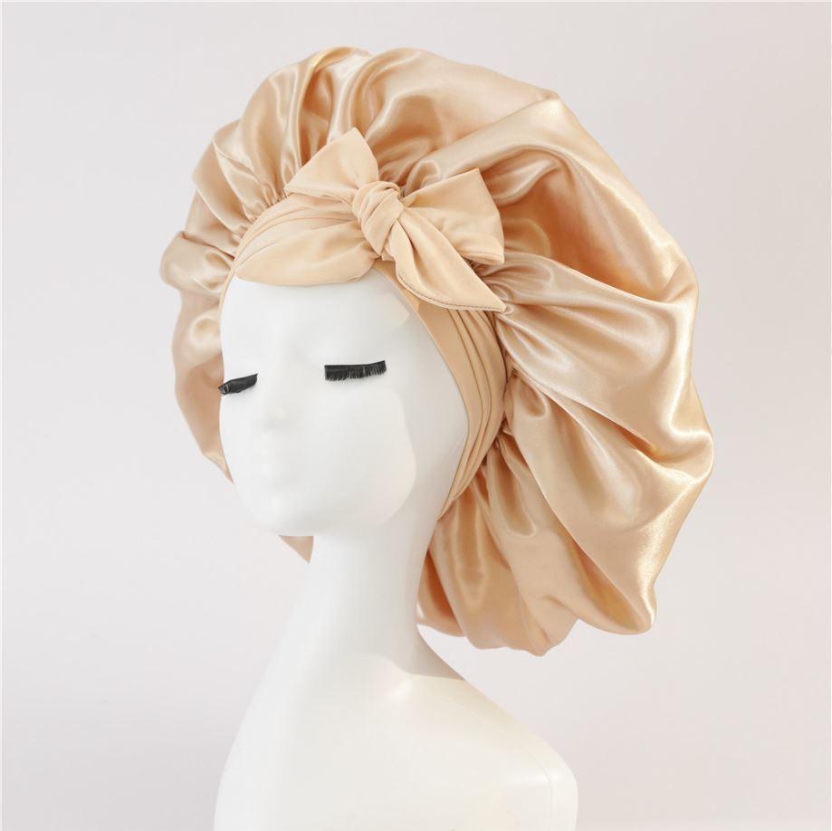 JAMBRA's Silk Over-Night Cap with Ties - JAMBRA