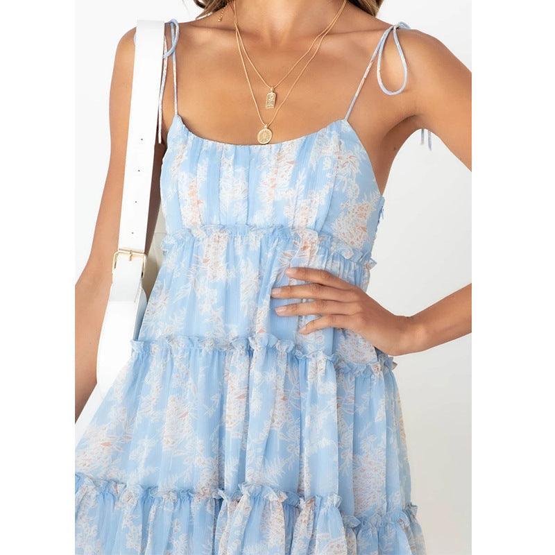 JAMBRA Women's Soft Round Neck Casual Light Weight Baby Doll Mini Dress - JAMBRA