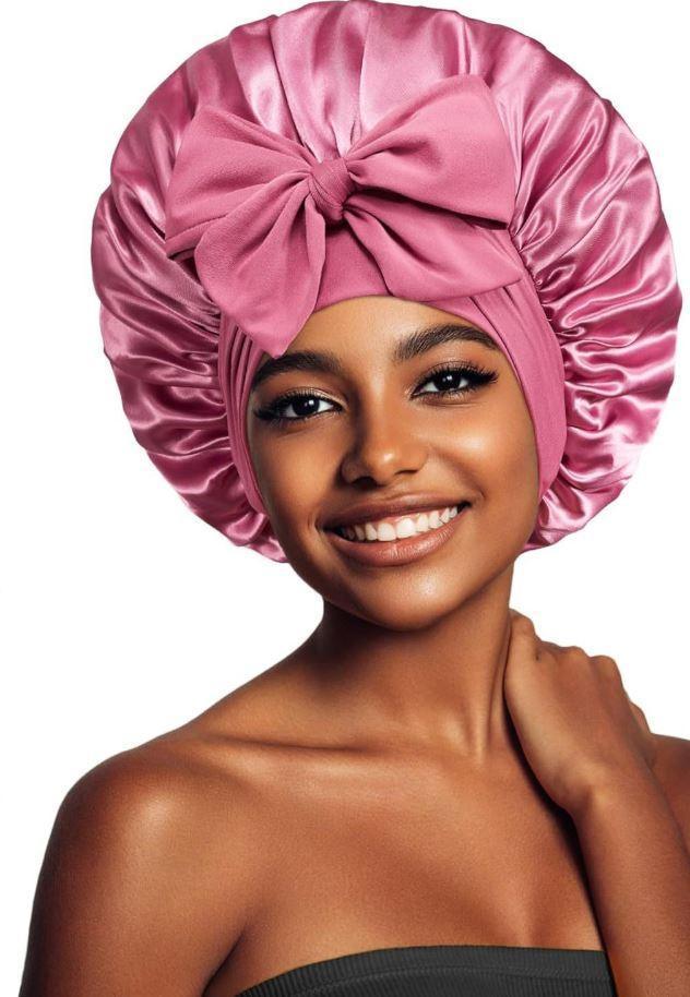 JAMBRA's Silk Over-Night Cap with Ties - JAMBRA