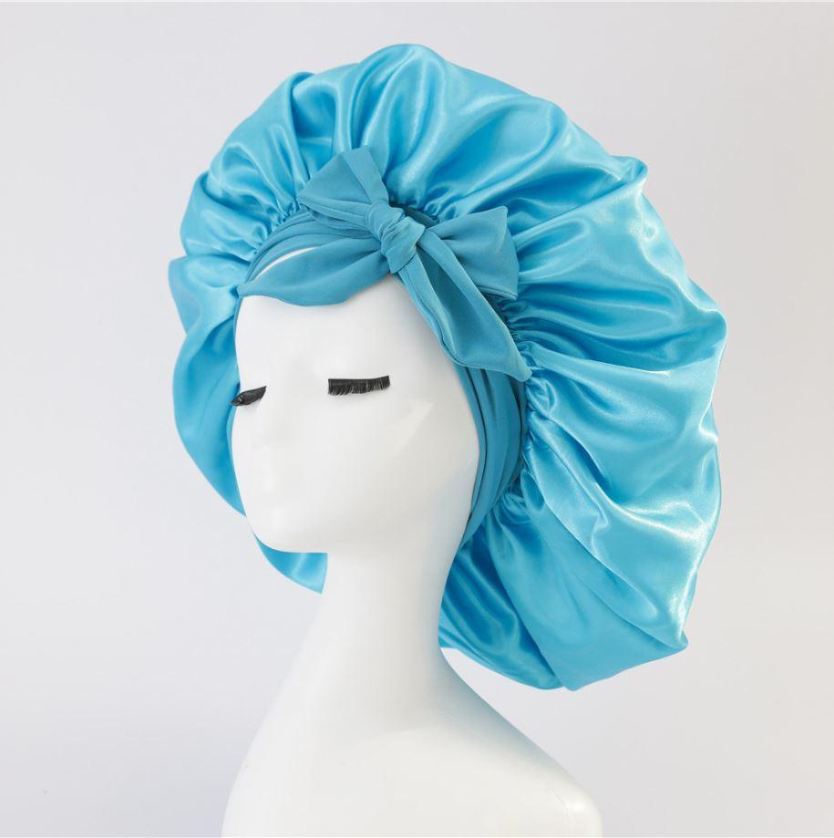 JAMBRA's Silk Over-Night Cap with Ties - JAMBRA