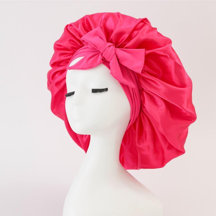 JAMBRA's Silk Over-Night Cap with Ties - JAMBRA