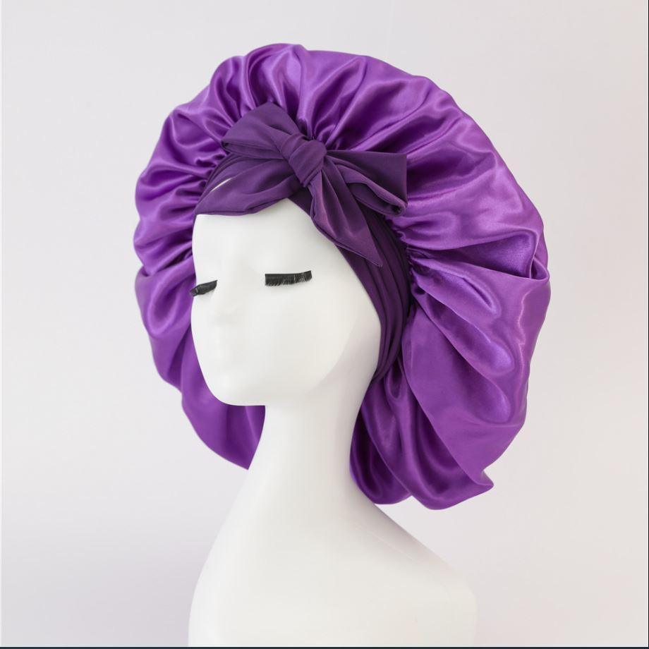 JAMBRA's Silk Over-Night Cap with Ties - JAMBRA