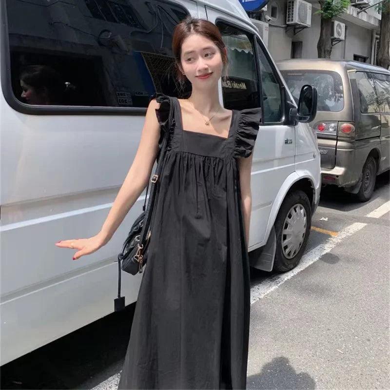 JAMBRA Women's Maternity Long Chic Dress Comfort Casual Soft Summer Dress - JAMBRA