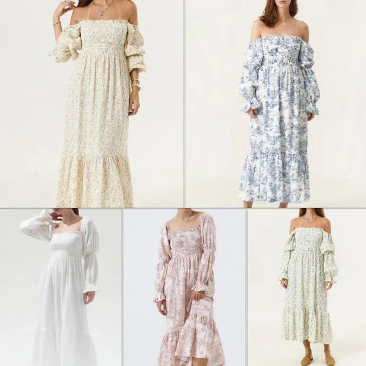 JAMBRA Women's Floral Elegance Long Sleeve Maxi Dress