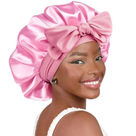 JAMBRA's Silk Over-Night Cap with Ties - JAMBRA