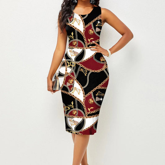 JAMBRA Women's Elegant Sleeveless Formal Hip Dress