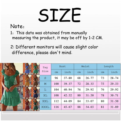 JAMBRA Women's Boho Beach Sundress Short Casual Sleeveless Summer Dress - JAMBRA