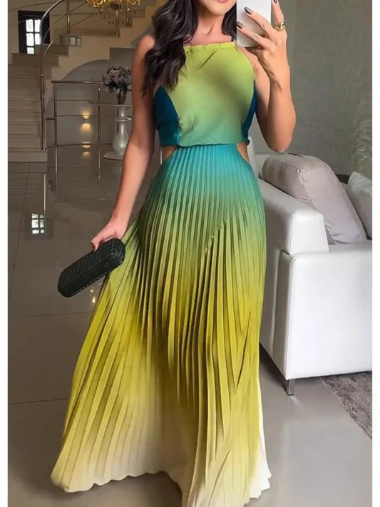 JAMBRA Women's Elegant Summer Backless Maxi Dress