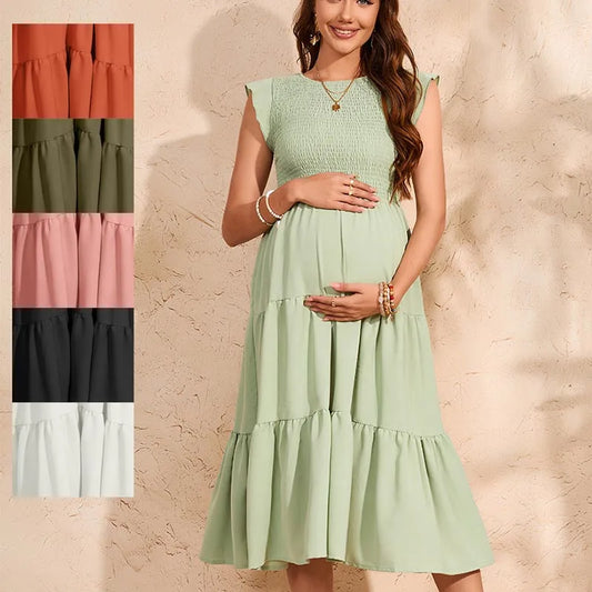 JAMBRA Women's Maternity Chic Summer Dress